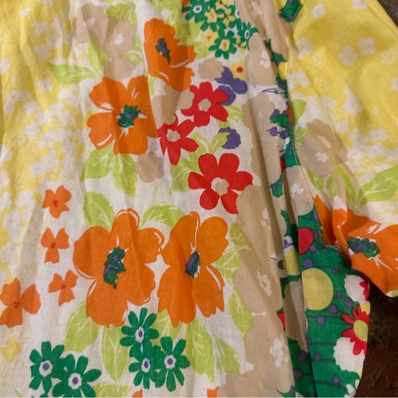 Seaplane Yellow Floral Soft playful, asymmetric Button-Up Long Sleeve Shirt XL - Picture 15 of 16